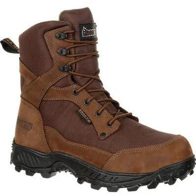 Men's work & safety boots with a chemical - resistant rubber soleRocky Men's Ridgetop 8" Soft Toe WP 600G Ins Outdoor Boot- Brown- RKS0384