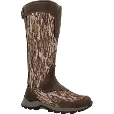 Men's work & safety boots with a flame - resistant upper for firefighting or welding workRocky Men's Trophy Series 14" Soft Toe WP Snake Hunt Boot -Mossy Oak- RKS0640