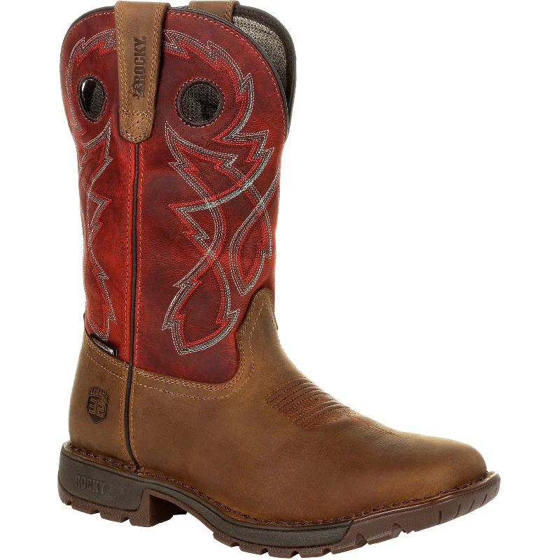 Men's insulated work & safety boots for cold - climate workRocky Men's Legacy 32 11" Sqr Toe WP Western Work Boot- Red - RKW0316