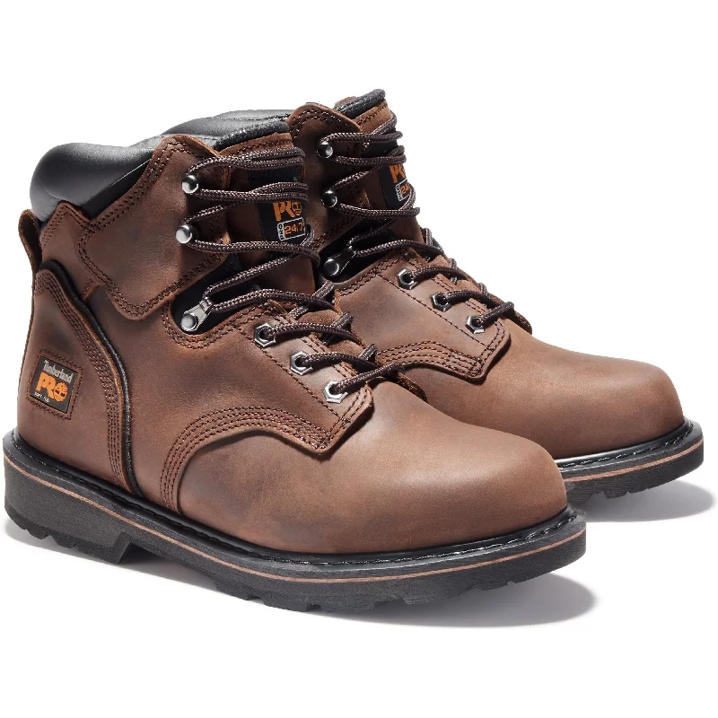 Men's work & safety boots with a chemical - resistant rubber soleTimberland PRO Men's Pit Boss 6" Soft Toe Work Boots Brown TB133046214