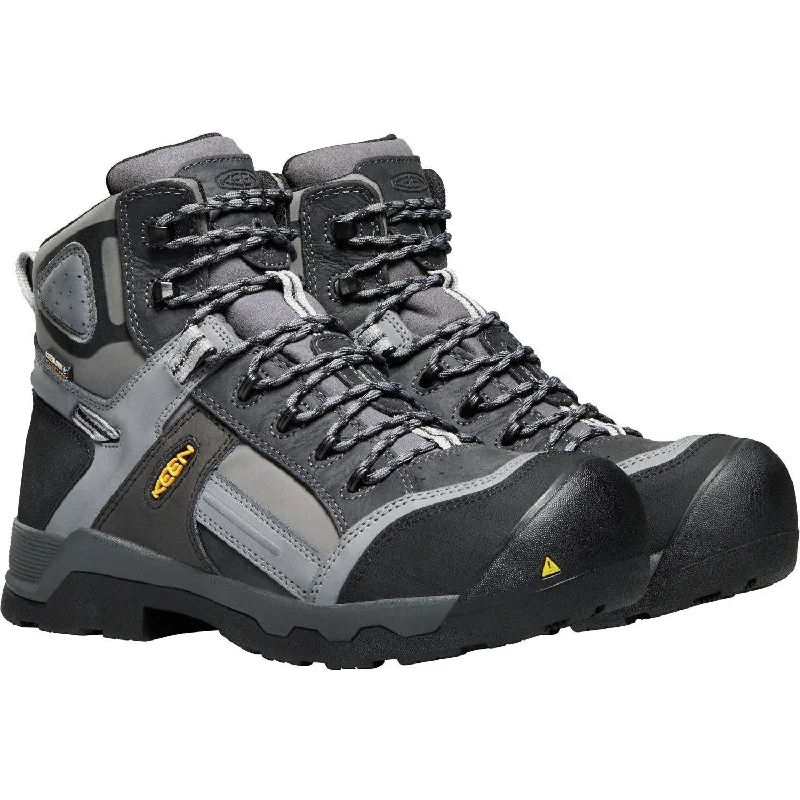 Men's work & safety boots with a flame - resistant upper for firefighting or welding workKeen Utility Men's Davenport 6" Mid Comp Toe Ins WP Work Boot Gray - 1017804