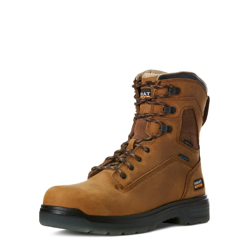 Men's work & safety boots with a toe cap made of aluminum alloyTurbo 8 inch Carbon-Toe Waterproof Work Boot Aged Bark