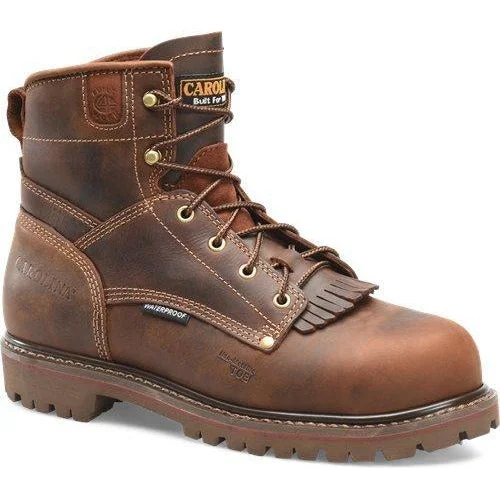 Men's work & safety boots with a padded collar for ankle comfortCarolina Men's 28 Series 6” Composite Toe WP Grizzly Work Boot - Brown - CA7528