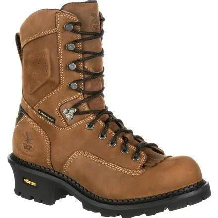 Men's work & safety boots with a breathable waterproof membrane like Gore - TexGeorgia Men's Comfort Core 9" Comp Toe Logger Work Boot Brown GB00097