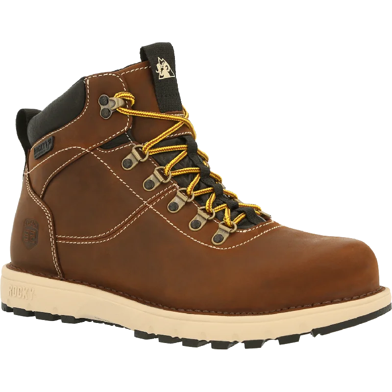 Men's work & safety boots with a high - traction lug pattern for uneven groundRocky Men's Legacy 32 Composite Toe WP Work Boot - Brown - RKK0331