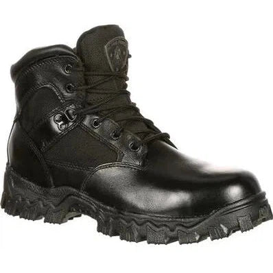 Men's high - ankle support work & safety boots for construction sitesRocky Men's Alpha Force 6" Soft Toe WP Public Service Boot -Black- FQ0002167