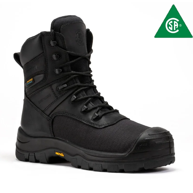 Men's puncture - resistant work & safety boots with Kevlar soleROCKROOSTER Beaufort Men's Black 8 inch Waterproof Composite Toe Work Boots VAK830