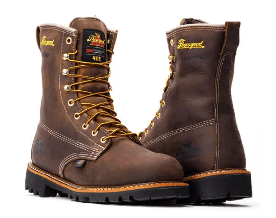 Men's work & safety boots with a high - traction lug pattern for uneven groundThorogood Men's American Heritage CrazyHorse 8" Waterproof Insulated Work Boots 814-4520