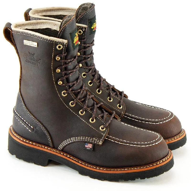 Men's work & safety boots with a chemical - resistant rubber soleThorogood Men's Flyway 8" USA Made WP Work Boot - Brown - 814-4141