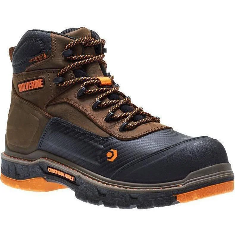 Men's insulated work & safety boots for cold - climate workWolverine Men's Overpass Safety Toe 6" WP Work Boot - Brown - W10717