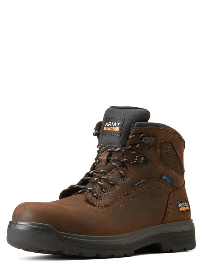 Men's puncture - resistant work & safety boots with Kevlar soleAriat 10046861 Mens Turbo Waterproof Carbon Toe Work Boot Rich Brown