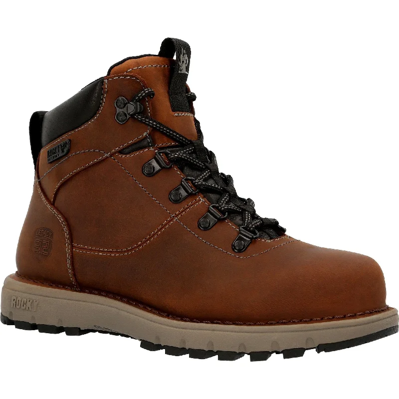 Men's work & safety boots with a breathable waterproof membrane like Gore - TexRocky Women's Legacy 32 6" Comp Toe WP Work Boot - Brown - RKK0350