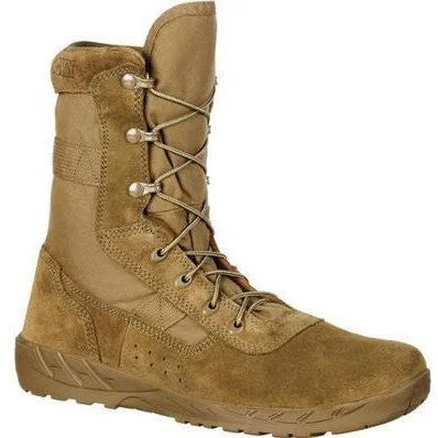 Men's work & safety boots with a quick - lace system for easy on and offRocky Men's C7 Lightweight Commercial 8" Soft Toe Military Boot- RKC065