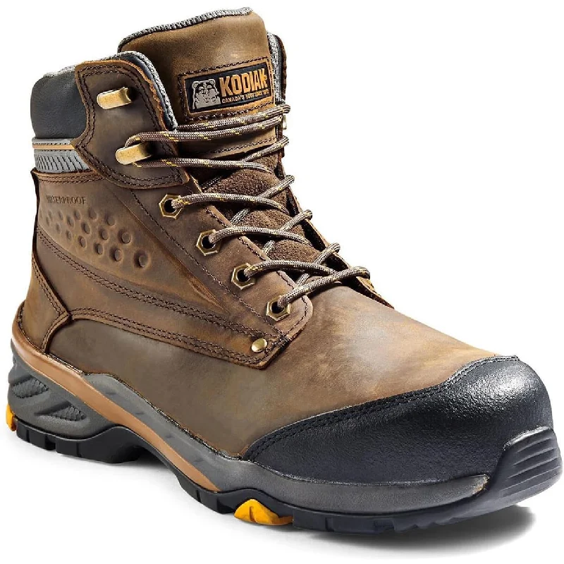 Men's work & safety boots with a reinforced heel counter for stabilityKodiak Men's Crusade 6" Comp Toe WP Hiker Safety Work Boot -Brown- K4NKAD