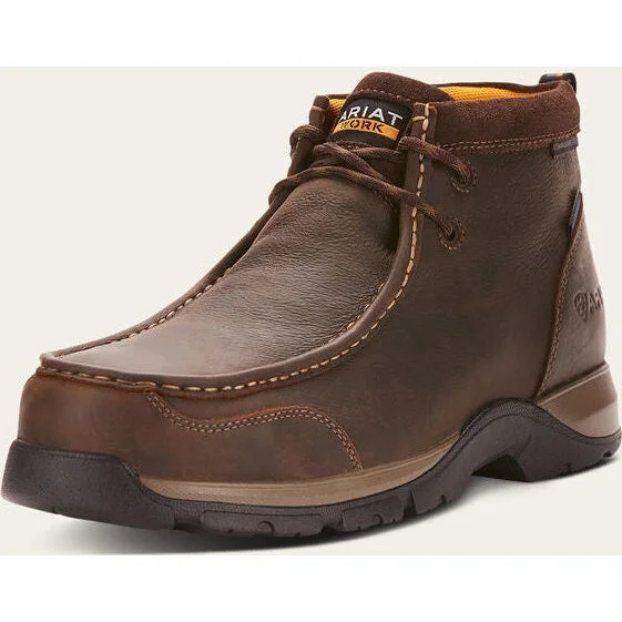 Men's heat - resistant work & safety boots for foundry jobsAriat Men's Edge Lte Comp Toe Waterproof Work Boot - Dark Brown - 10024956