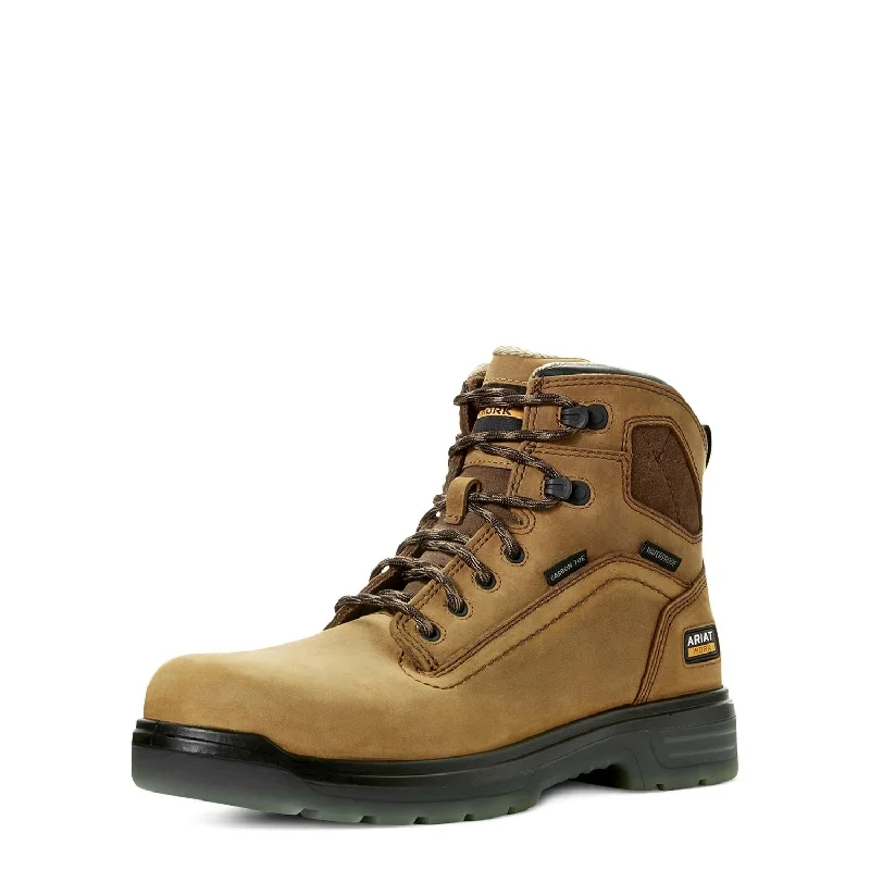 Men's work & safety boots with a moisture - wicking lining for dry feetTurbo 6 inch Carbon-Toe Waterproof Work Boot Aged Bark