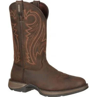 Men's breathable mesh - lined work & safety boots for hot weatherDurango Men's Rebel 12" Soft Toe Pull On Western Classic Boot- Chocolate- DB5464