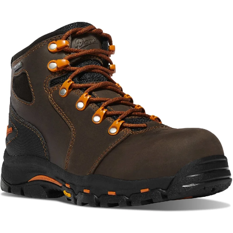 Men's electrical - hazard resistant work & safety boots with composite toeDanner Women's Vicious 4" Comp Toe WP Slip Resist Work Boot -Brown- 13884