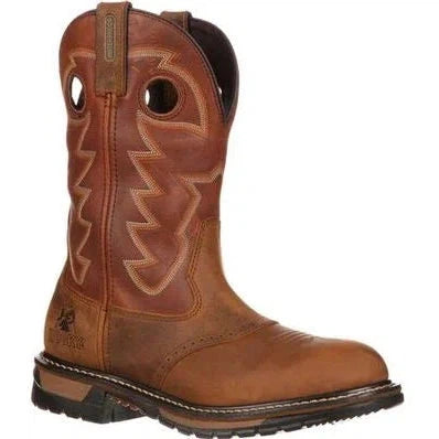 Men's heat - resistant work & safety boots for foundry jobsRocky Men's Ride Branson Saddle 11" Soft Toe WP Western Boot -Brown- FQ0002775