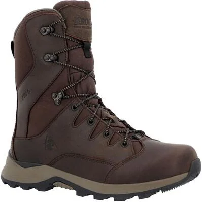 Men's breathable mesh - lined work & safety boots for hot weatherRocky Men's Trophy Series 9" Soft Toe WP 400G Hunt Boot -Brown- RKS0656