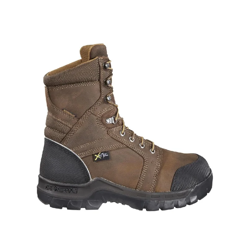 Men's work & safety boots with a high - traction lug pattern for uneven ground8" Rugged Flex Waterproof MG Composite Toe Work Boot Brown