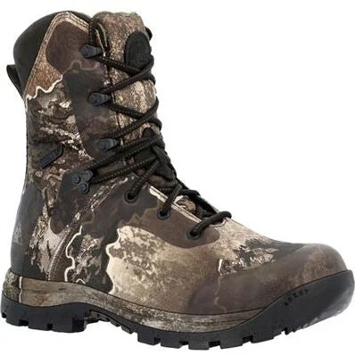 Men's work & safety boots with a gusseted tongue to keep out debrisRocky Men's Lynx 8" WP 400G Outdoor Hunt Boot -Realtree- RKS0628