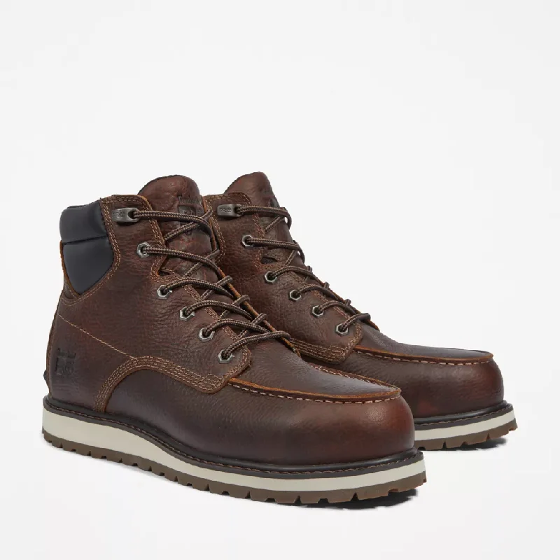 Men's work & safety boots with a quick - lace system for easy on and offTimberland Pro Men's Irvine 6" Alloy ST Work Boot -Brown- TB1A44UP214