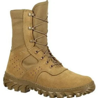 Men's water - repellent leather work & safety boots for outdoor workRocky Men's S2V Enhanced Jungle 8" Soft Toe PR USA Made Military Boot- RKC071