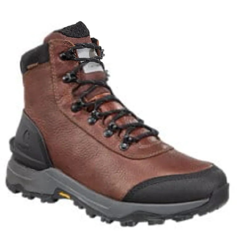 Men's work & safety boots with a high - traction lug pattern for uneven groundCarhartt Men's Insulated 6" WP Soft Toe Hiker Work Boot -Red- FP6039-M