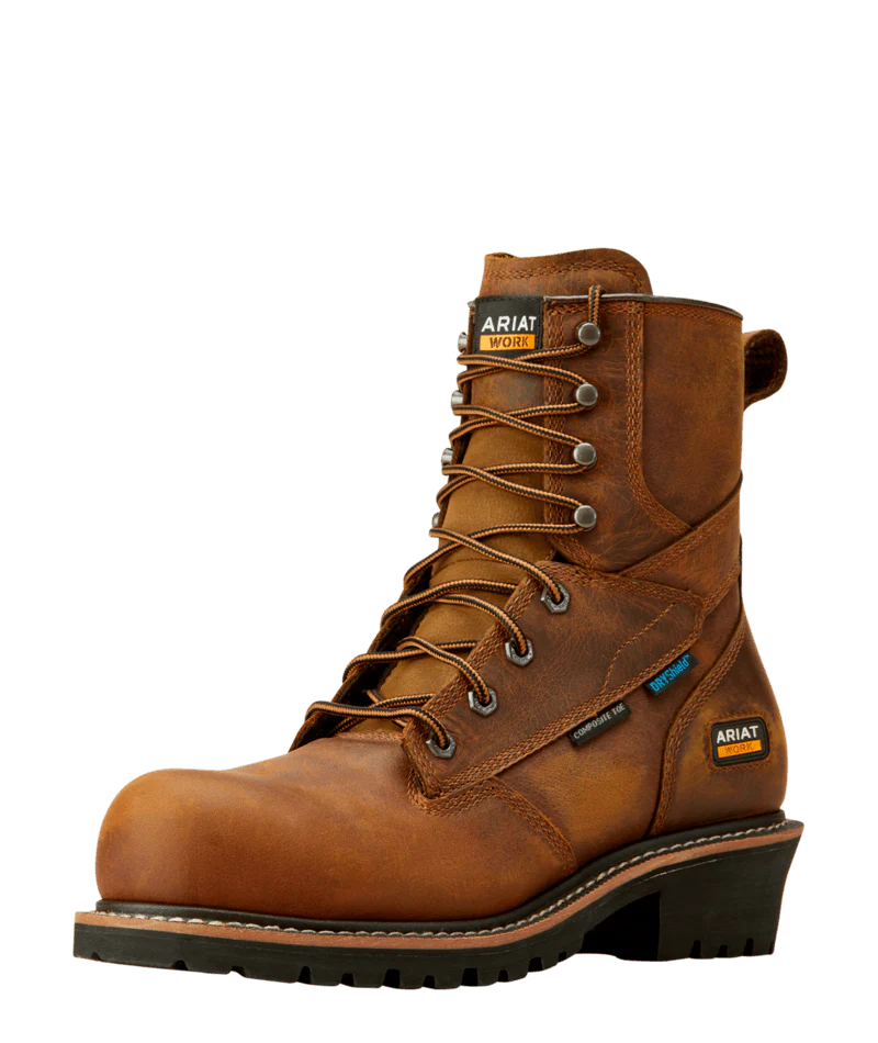 Men's work & safety boots with a durable rubber outsole for traction on rough terrainMen's Ariat Logger Shock Shield Waterproof Composite Toe Work Boot #10050840