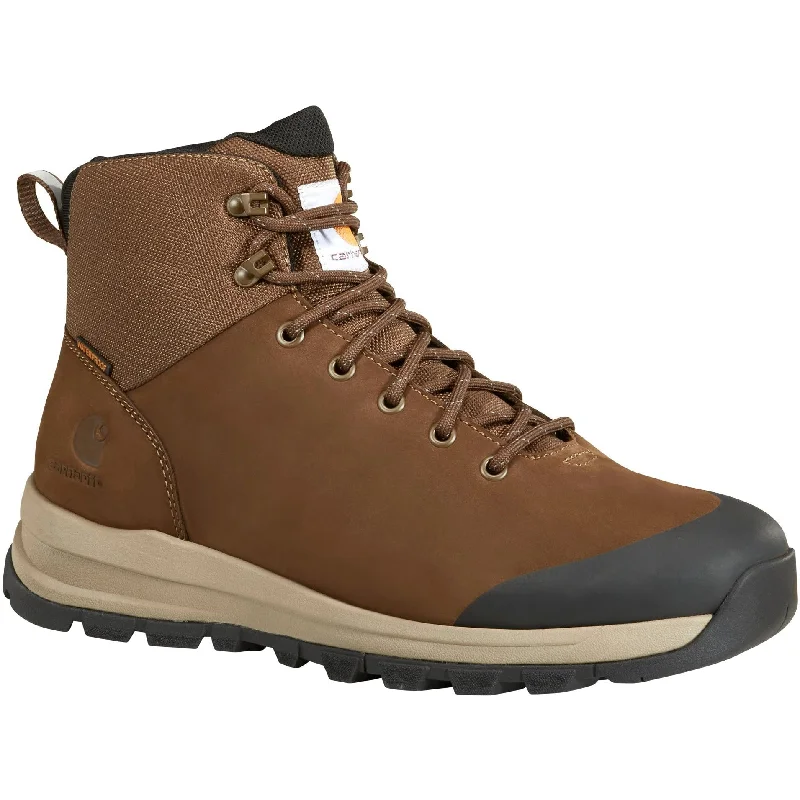 Men's work & safety boots with a removable insole for easy cleaningCarhartt Men's 5" WP Alloy Toe Hiker Work Boot - Dark Brown - FH5520-M