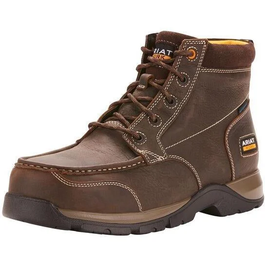 Men's work & safety boots with a reflective strip for low - light visibilityAriat Men's Edge LTE Chukka 6" Comp Toe Work Boot- Brown - 10024953