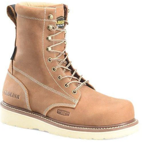 Men's heat - resistant work & safety boots for foundry jobsCarolina Men’s AMP 8” Comp Toe WP Wedge Work Boot - Brown - CA7842