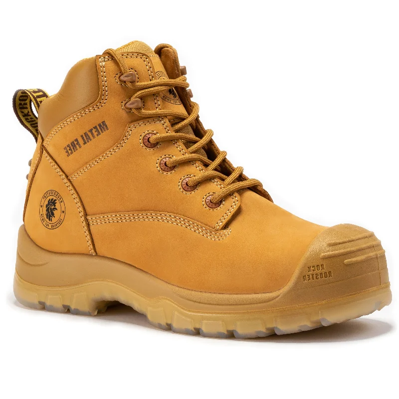 Men's heat - resistant work & safety boots for foundry jobsROCKROOSTER Woodland Wheat 6 inch Composite Toe Zip-sided Leather Work Boots AK659