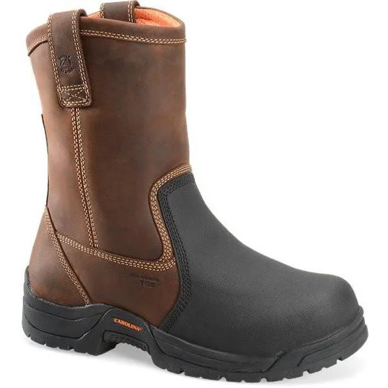 Men's work & safety boots with a toe cap made of aluminum alloyCarolina Men's Well X Metguard Wellington Work Boot - Brown - CA4582