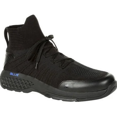 Men's work & safety boots with a reflective strip for low - light visibilityRocky Men's Code Blue Knit 5" Soft Toe Public Service Shoe -Black- RKD0083