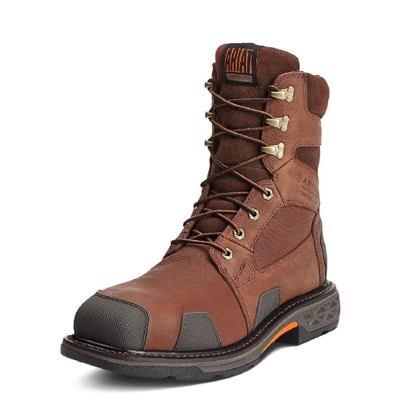 Men's chemical - resistant work & safety boots for laboratory useOverDrive 8 inch Composite-Toe Waterproof Wide Square Toe Work Boot Chestnut Brown