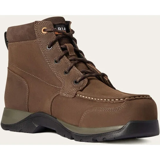 Men's work & safety boots with a gusseted tongue to keep out debrisAriat Men's Edge Lte Chukka Static Dissipating CT Work Boot - Brown - 10038398