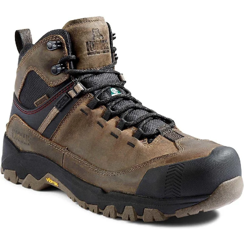 Men's work & safety boots with a padded collar for ankle comfortKodiak Men's Quest Bound Comp Toe WP Hiker Work Boot -Fossil- 4TELFS