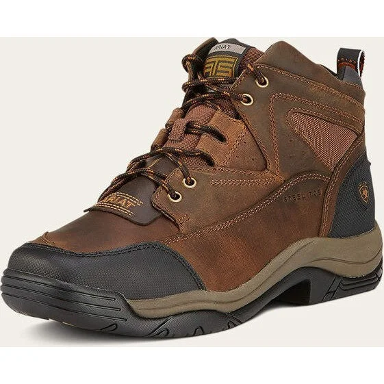 Men's carbon fiber toe work & safety boots for lightweight protectionAriat Men's Terrain Wide Square Toe Steel Toe Work Boot -Brown- 10016379