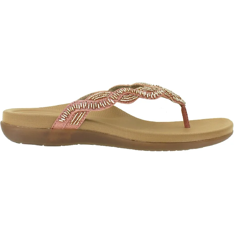 Men's sandals with a toe post designWomen's Aetrex Brandy Blush Synthetic