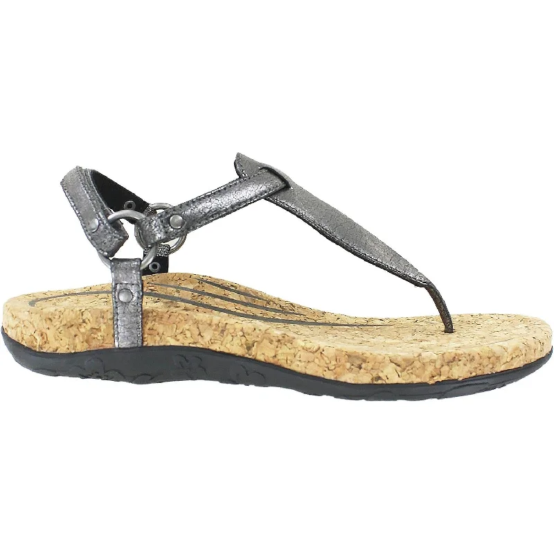 Men's sandals with a flexible sole for easy movementWomen's Aetrex Emilia Pewter Synthetic