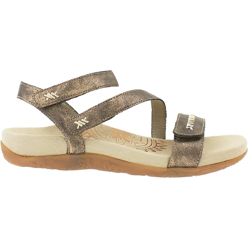 Men's sandals with a contrast stitching detailWomen's Aetrex Gabby Bronze Synthetic