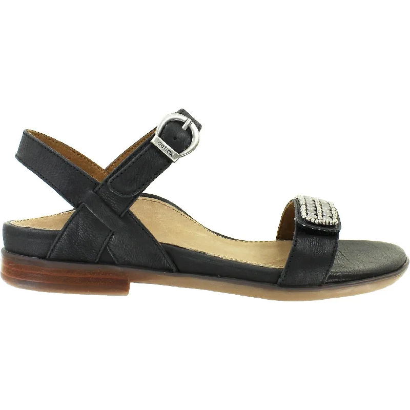 Men's sandals with a decorative buckle or charmWomen's Aetrex Rylie Black Leather