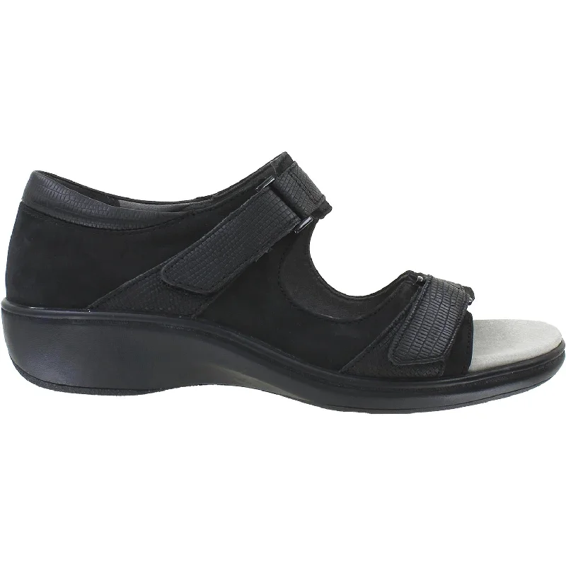 Men's sandals with a buckle closureWomen's Aravon Duxbury Two Strap Black Leather