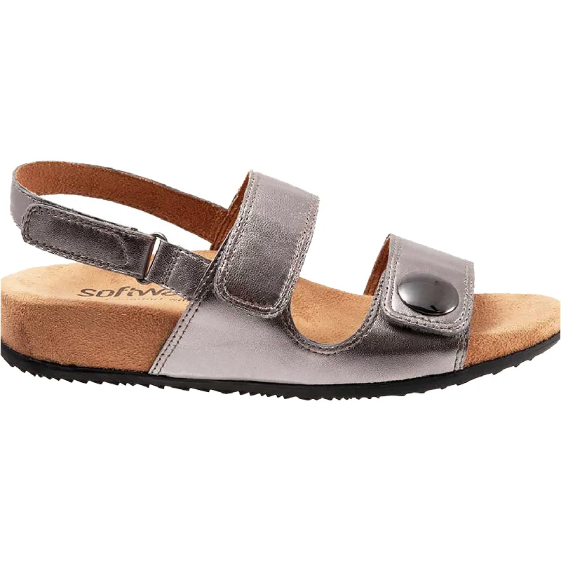 Men's sandals with a flexible sole for easy movementWomen's SoftWalk Beatrice Pewter Leather