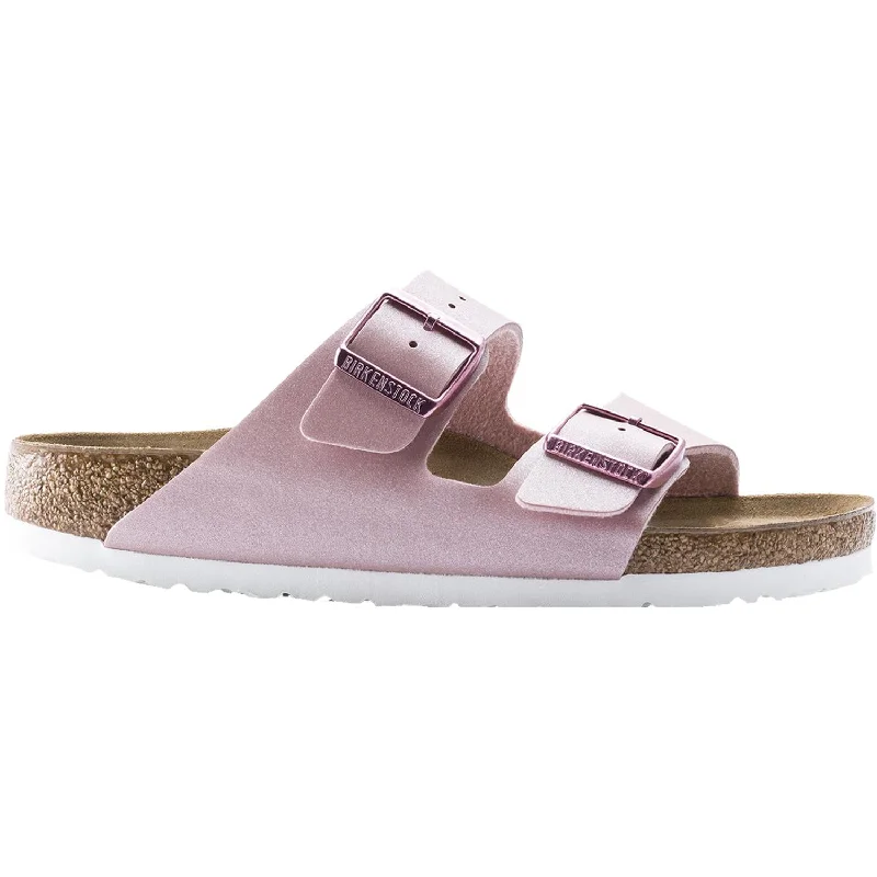 Men's sandals with a toe post designWomen's Birkenstock Arizona Icy Metallic Old Rose Birko-Flor