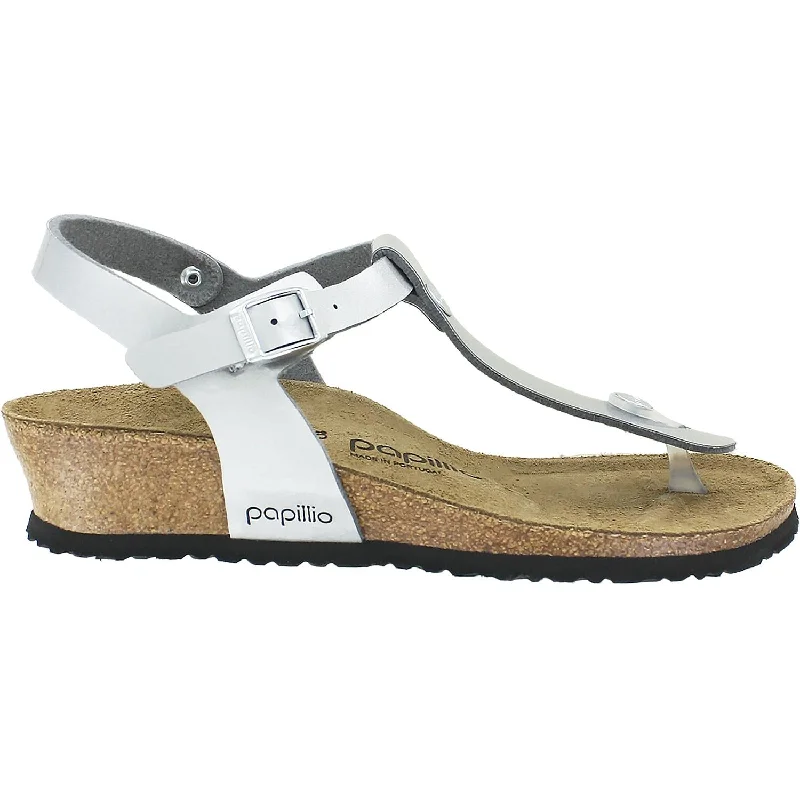 Men's sandals with a toe post designWomen's Birkenstock Ashley Metallic Silver Birko-Flor