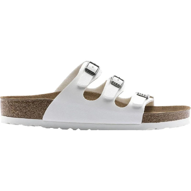 Men's sandals with a flexible sole for easy movementWomen's Birkenstock Florida White Birko-Flor