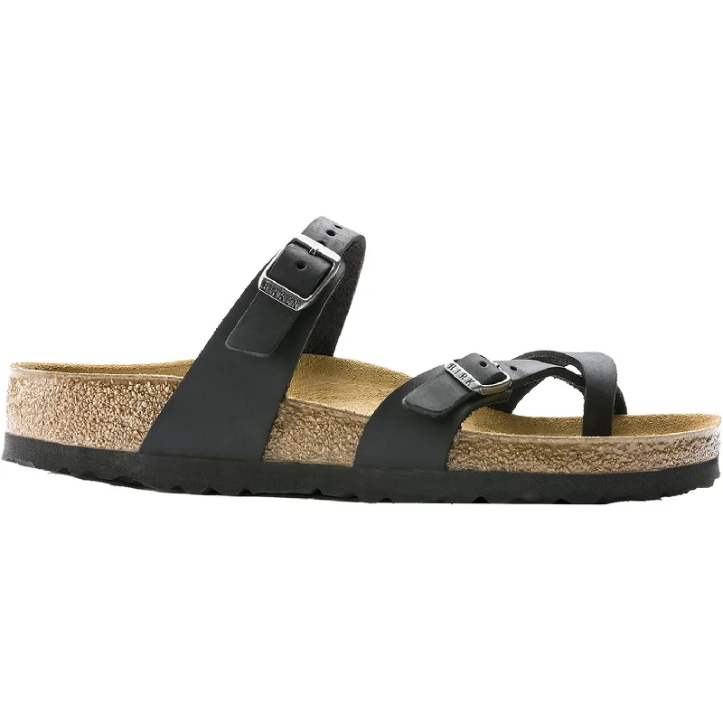 Men's sandals with a shock - absorbing insoleWomen's Birkenstock Mayari Black Oiled Leather